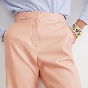 J.Crew Kate straight-leg pant in faux pink leather